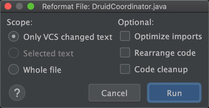 Only VCS changed text in Intellij IDEA