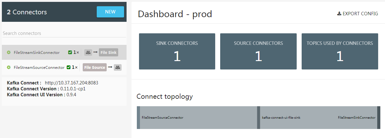 Kafka Connector UI File Source and Sink