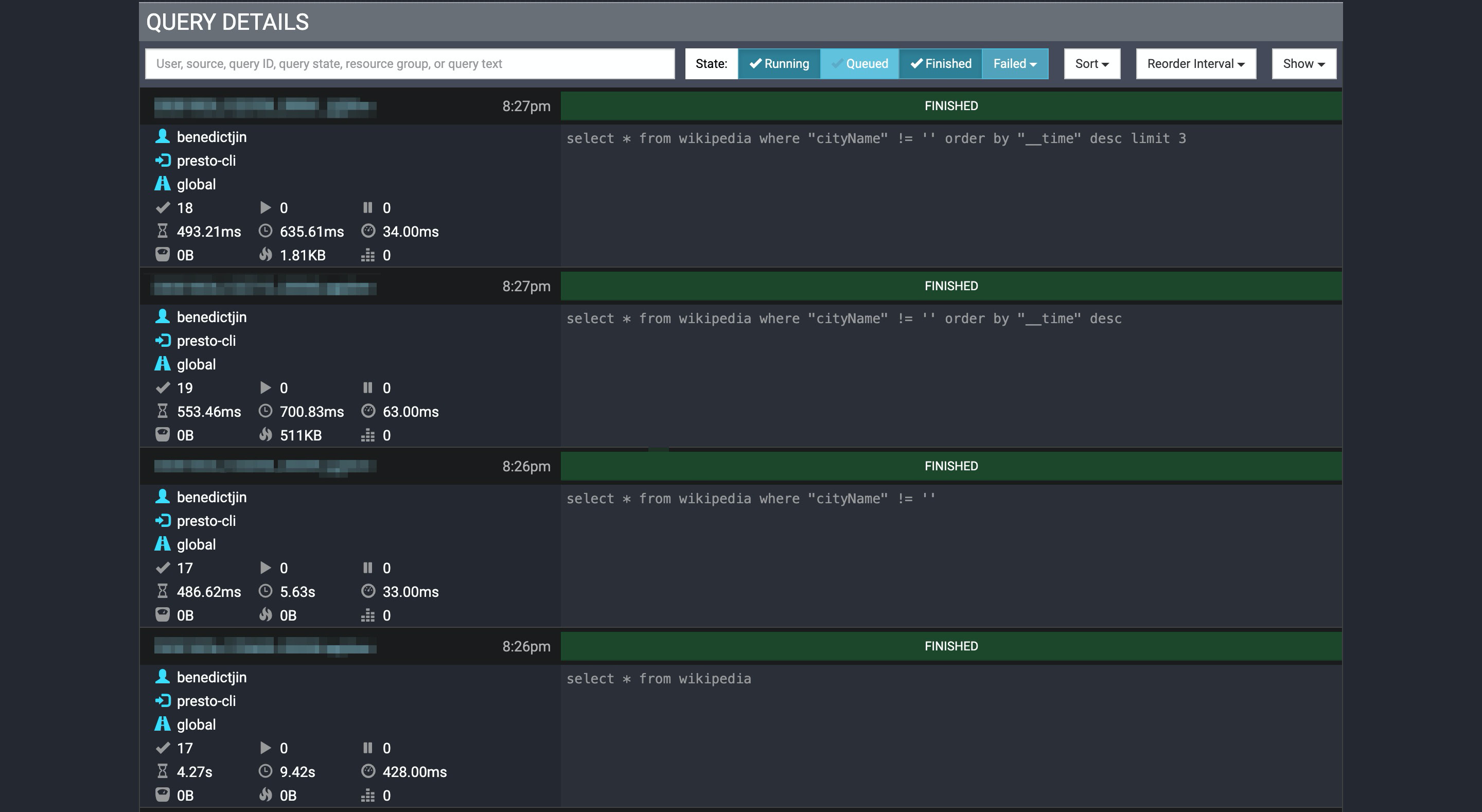 Trino Query Details